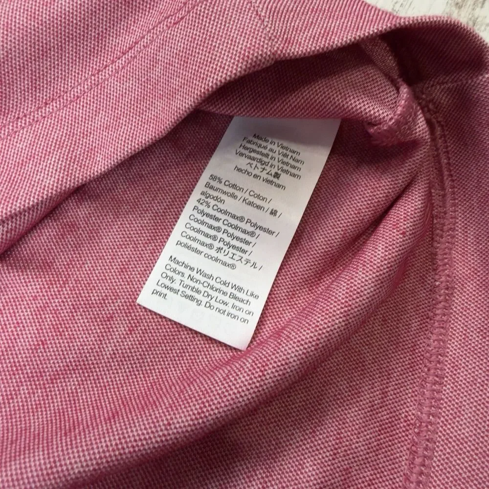 NWT J.Crew Performance Polo Shirt Mens XL COOLMAX Pink Raspberry Golf BN365